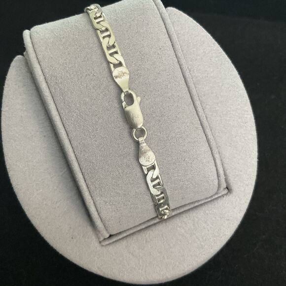 Men’s 8” Mariner Link Bracelet 4.5mm Wide Solid 925 Sterling Silver ITALY 7.32g - Picture 5 of 15